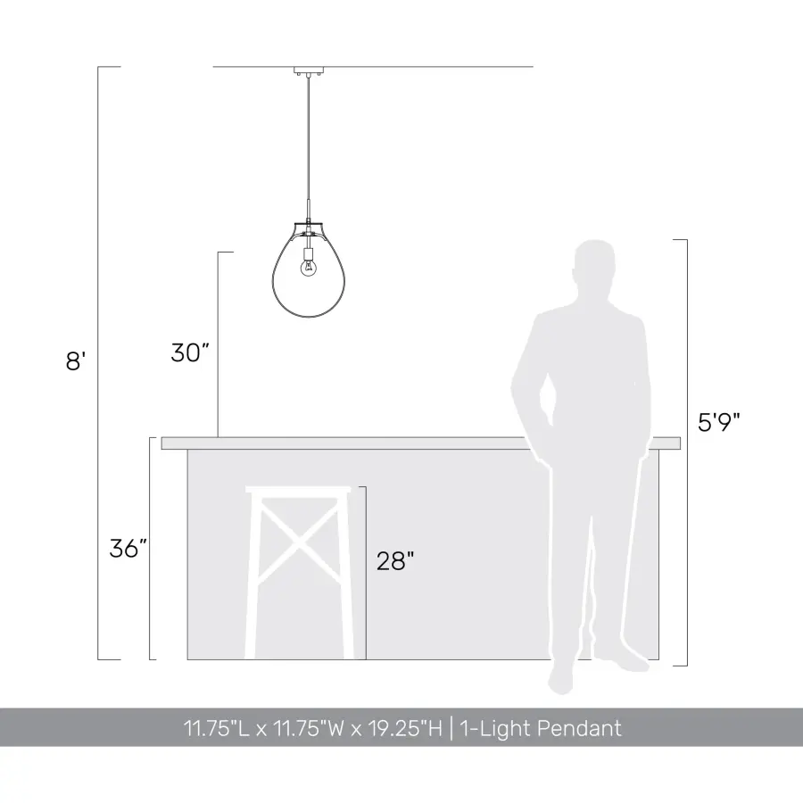 Drop One Light Pendant in Matte Black - Image 5