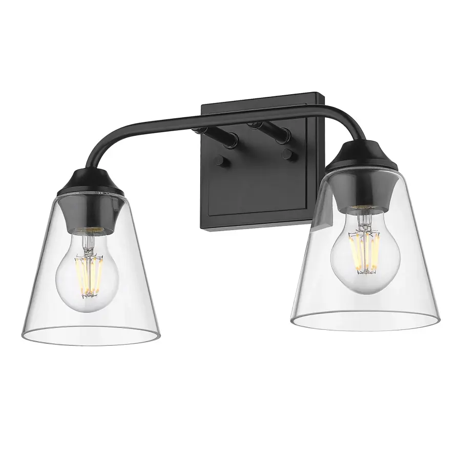 Golden Lighting Ormond 2-Light Vanity in Matte Black - Image 1