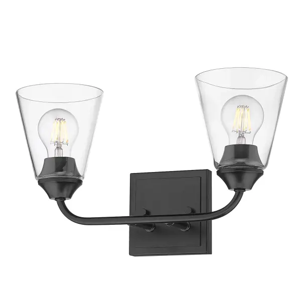 Golden Lighting Ormond 2-Light Vanity in Matte Black - Image 3