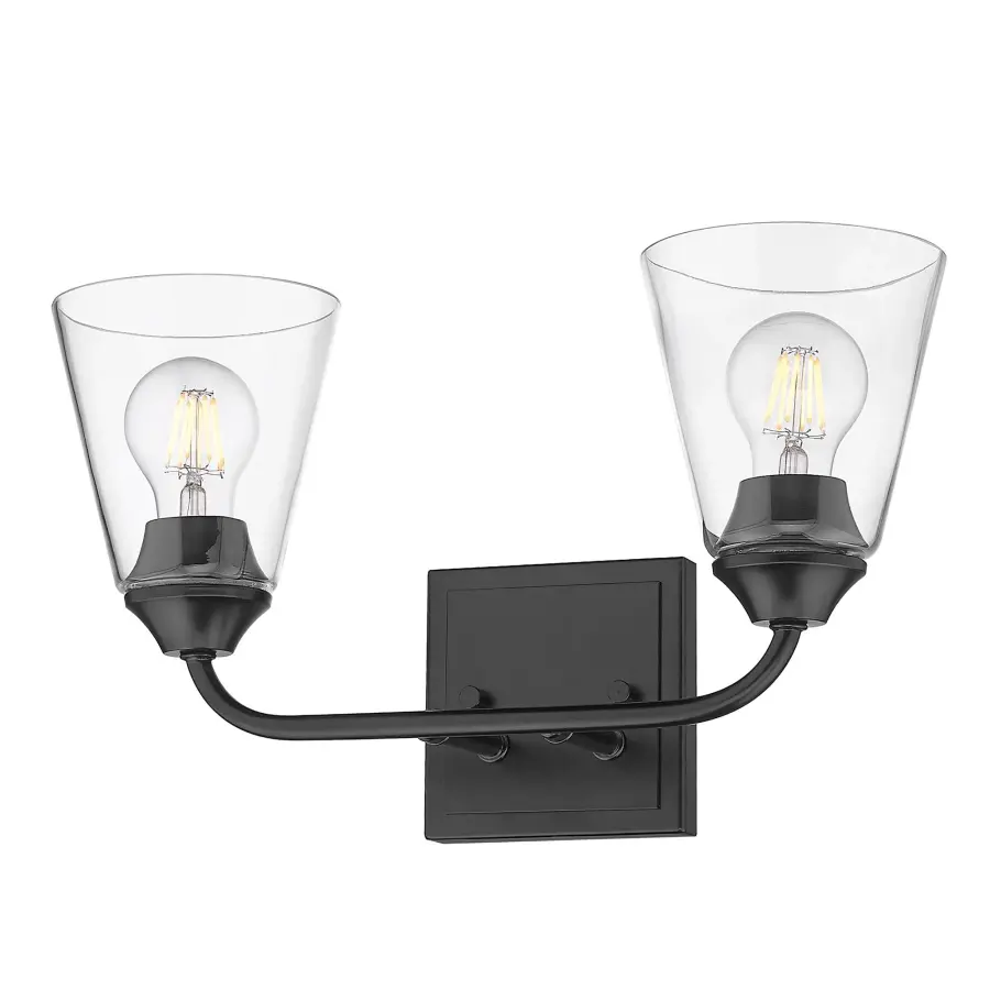 Golden Lighting Ormond 2-Light Vanity in Matte Black - Image 3