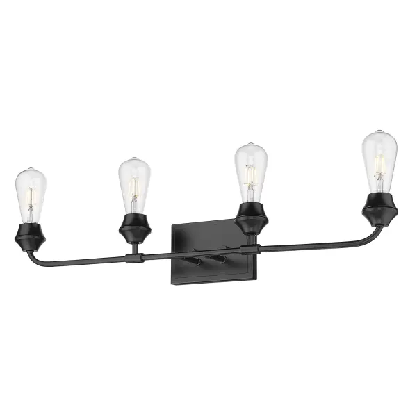 Golden Lighting Ormond 4-Light Vanity in Matte Black - Image 4