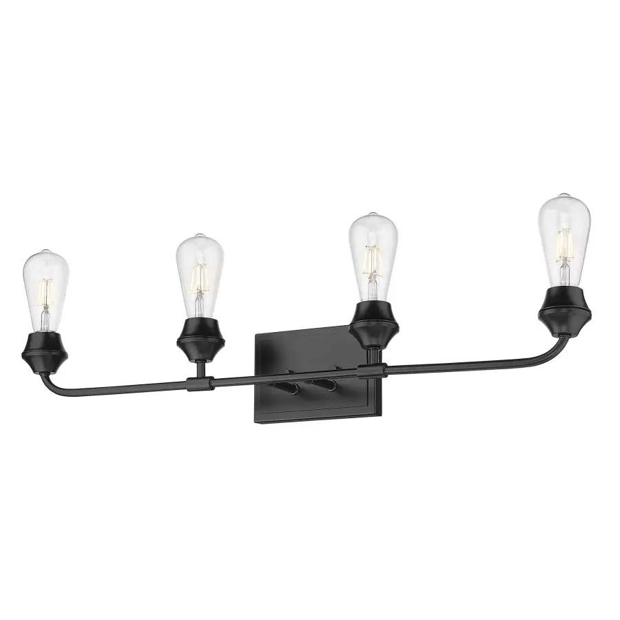 Golden Lighting Ormond 4-Light Vanity in Matte Black - Image 4