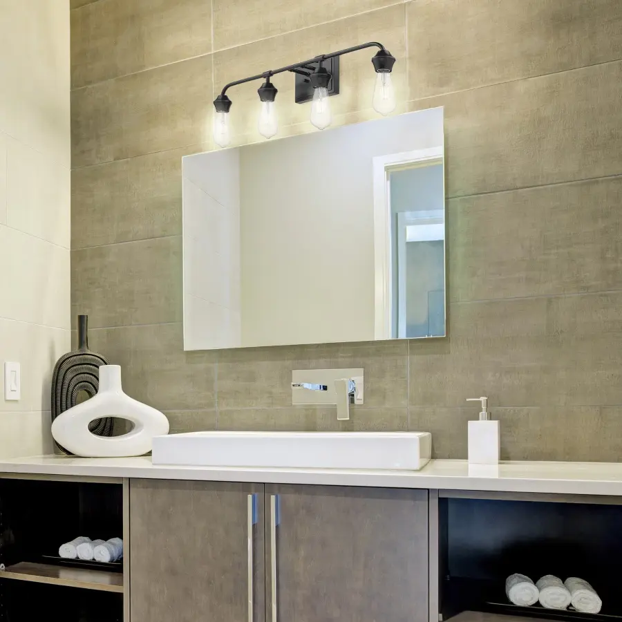 Golden Lighting Ormond 4-Light Vanity in Matte Black - Image 5