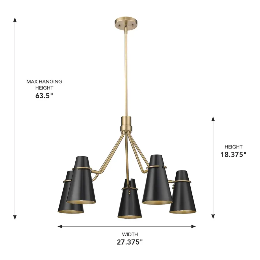 Golden Lighting Reeva 5-Light Chandelier - Image 10