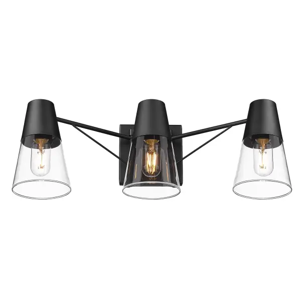Ryker 3-Light Bath Vanity in Matte Black - Image 3