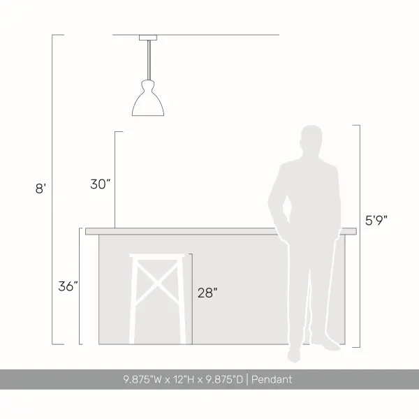 Golden Lighting Aethera 10" Integrated LED Pendant in Grey Cement - Image 5