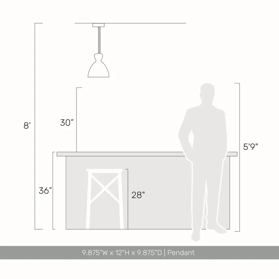 Golden Lighting Aethera 10" Integrated LED Pendant in Grey Cement - Image 5