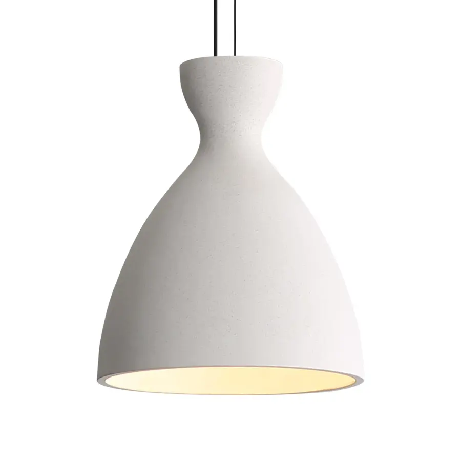 Golden Lighting Aethera 10" Integrated LED Pendant in White Sandstone Cement - Image 1