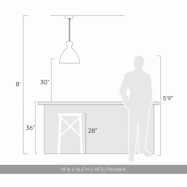 Golden Lighting Aethera 14" Integrated LED Pendant in Grey Cement - Image 7