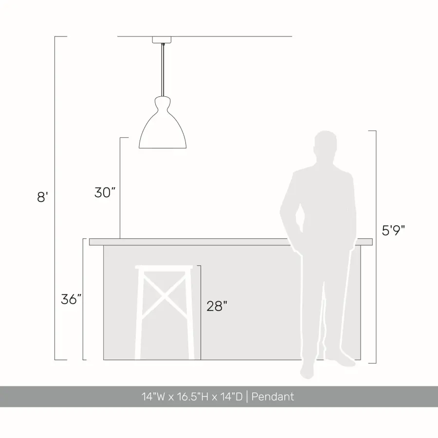 Golden Lighting Aethera 14" Integrated LED Pendant in Grey Cement - Image 7