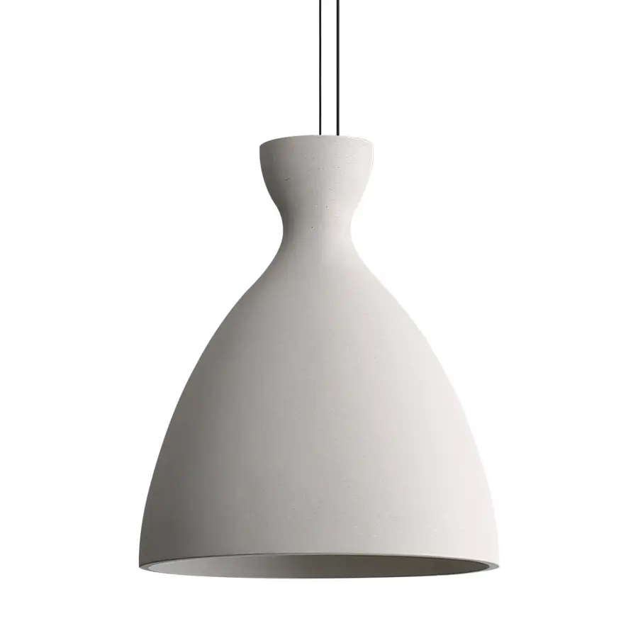 Aethera 14" Integrated LED Pendant in White Sandstone Cement - Image 1