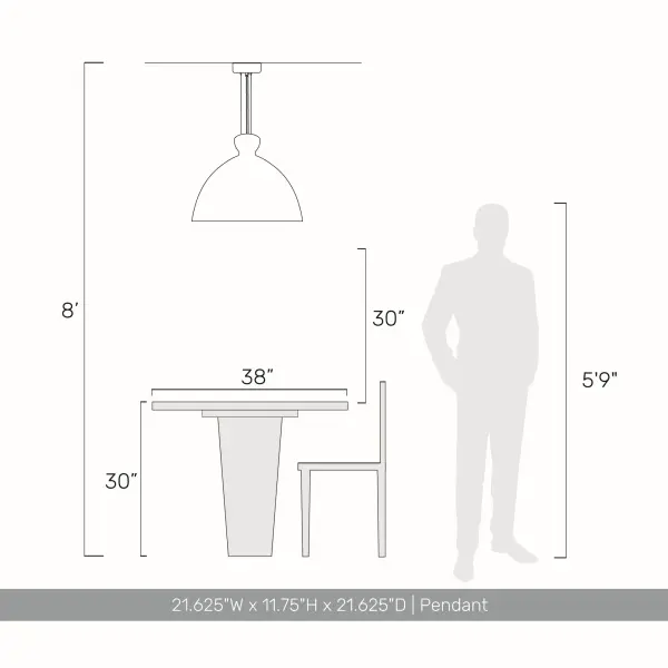 Aethera 22" Integrated LED Pendant in Grey Cement - Image 9