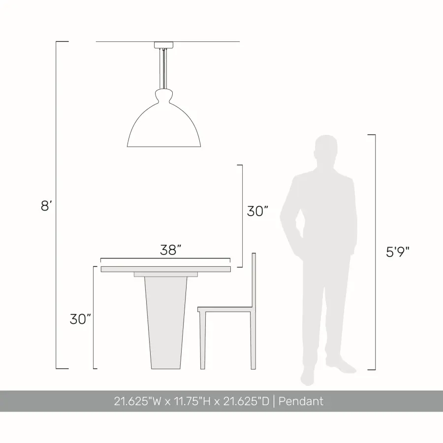 Aethera 22" Integrated LED Pendant in Grey Cement - Image 9