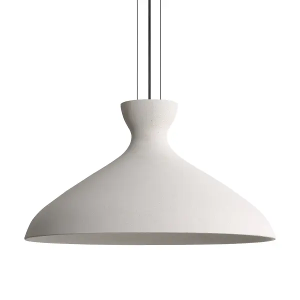 The Aethera pendant combines raw architectural beauty with modern functionality. Its white sandstone cement shade paired with matte black accents creates a sophisticated focal point, while integrated LED technology delivers 1300 lumens with three color temperature options.