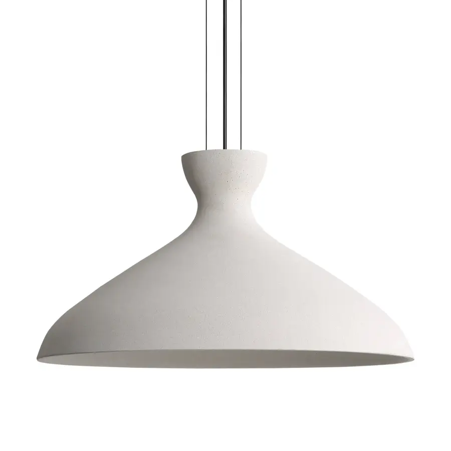 Aethera 22" Integrated LED Pendant in White Sandstone Cement - Image 1