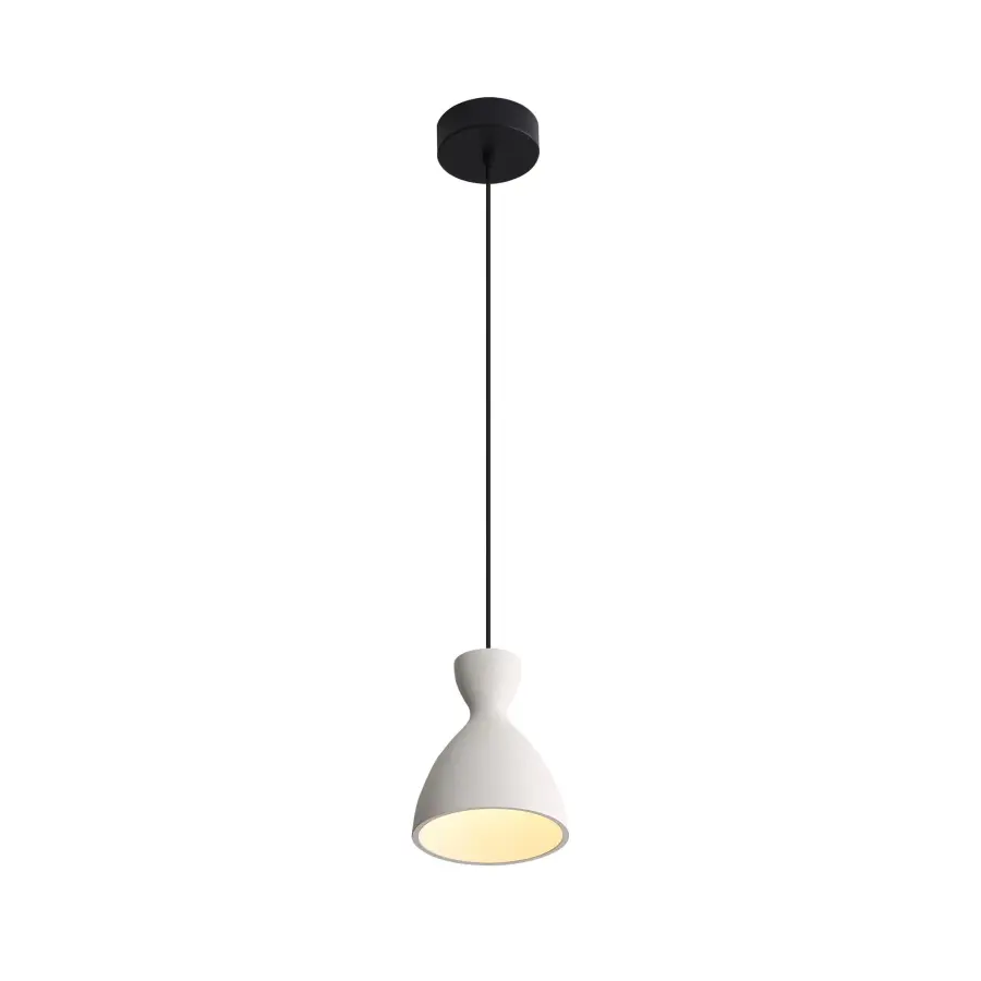 Golden Lighting Aethera 7" Integrated LED Pendant in White Sandstone Cement - Image 2
