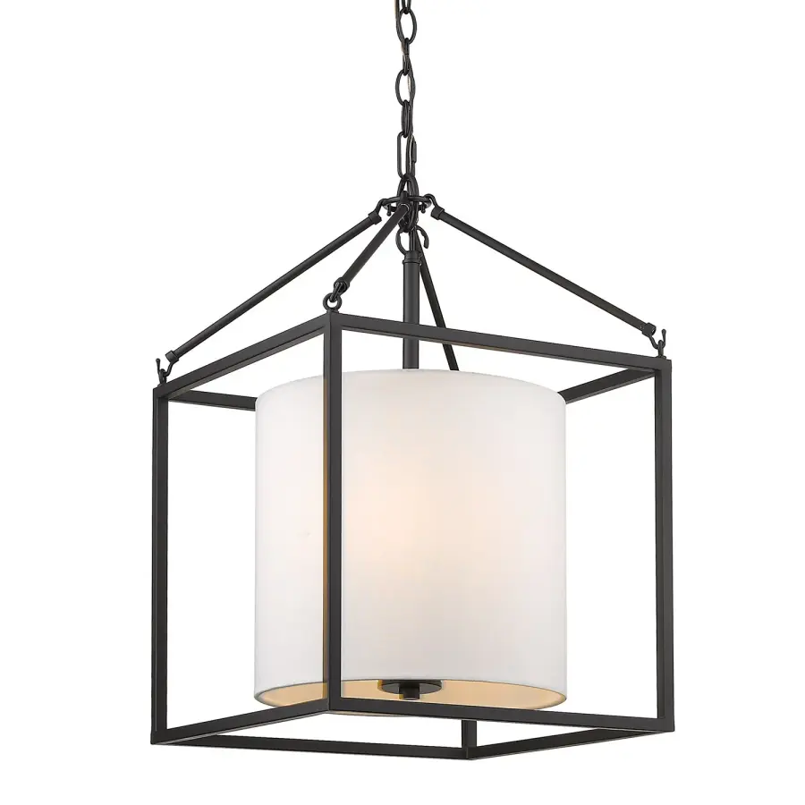 Golden Lighting Manhattan 3-Light Pendant in Matte Black - Image 1