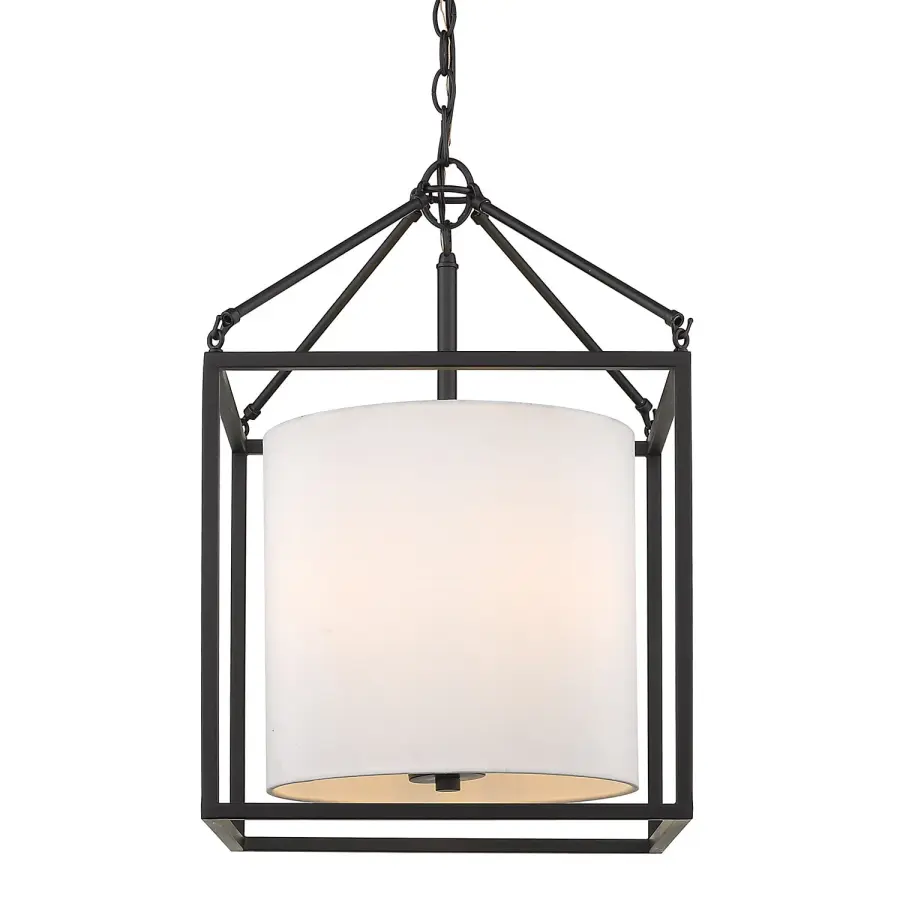 Golden Lighting Manhattan 3-Light Pendant in Matte Black - Image 3
