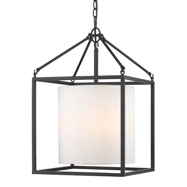Golden Lighting Manhattan 3-Light Pendant in Matte Black - Image 4