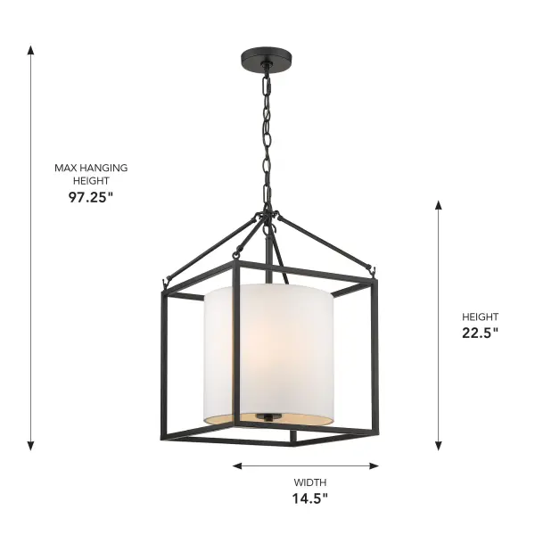 Golden Lighting Manhattan 3-Light Pendant in Matte Black - Image 5