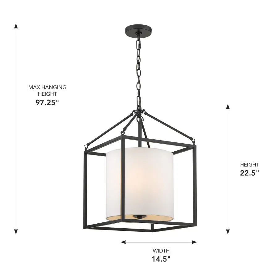 Golden Lighting Manhattan 3-Light Pendant in Matte Black - Image 5