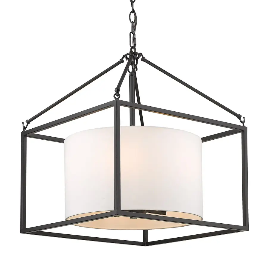Golden Lighting Manhattan 5-Light Chandelier in Matte Black - Image 4