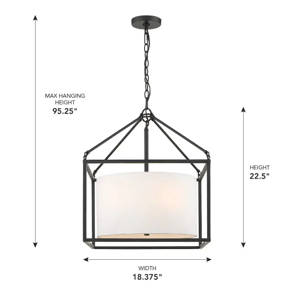 Golden Lighting Manhattan 5-Light Chandelier in Matte Black - Image 5