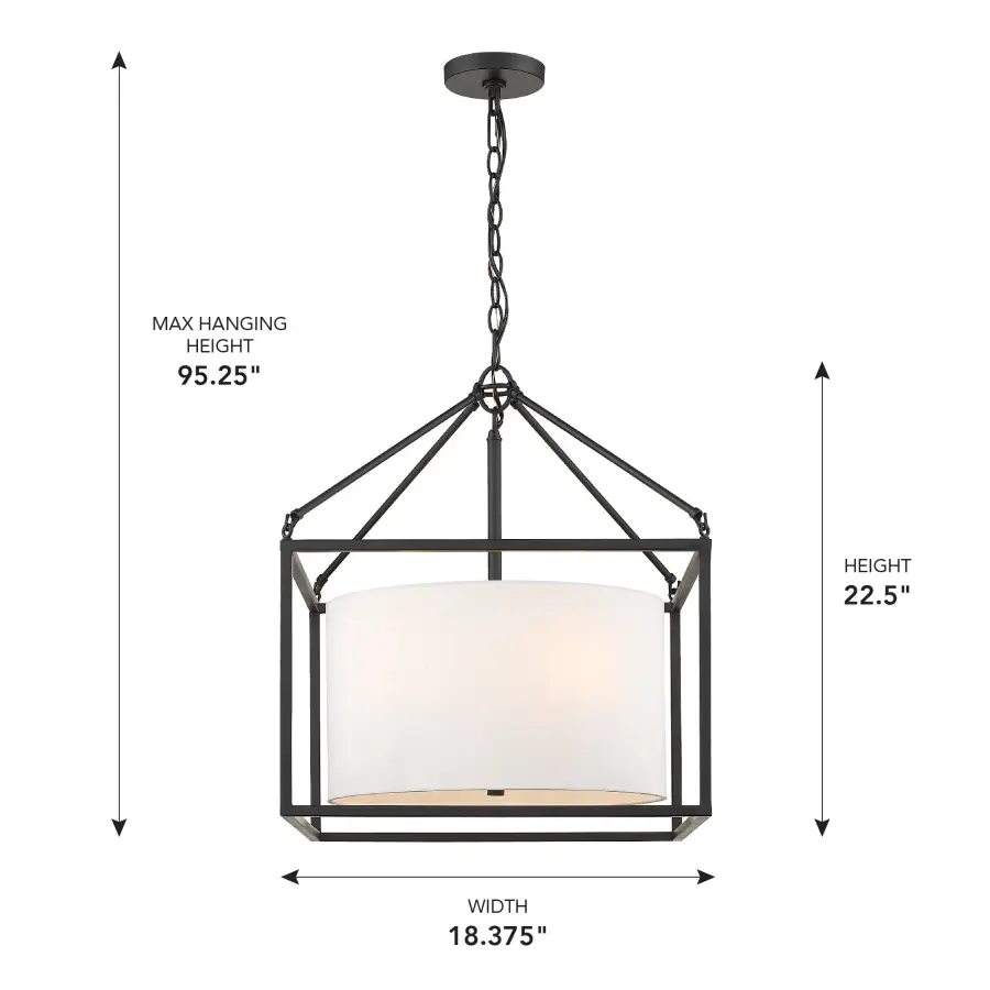 Golden Lighting Manhattan 5-Light Chandelier in Matte Black - Image 5
