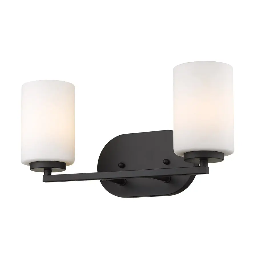 Golden Lighting Manhattan 2-Light Vanity in Matte Black - Image 1