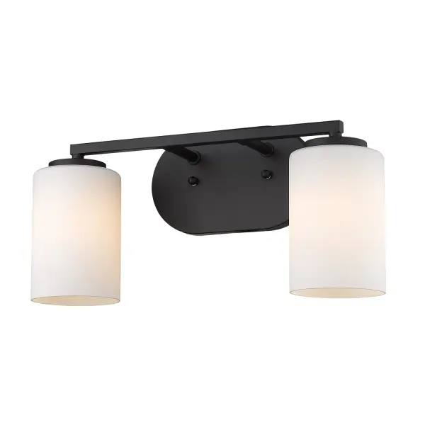 Golden Lighting Manhattan 2-Light Vanity in Matte Black - Image 3