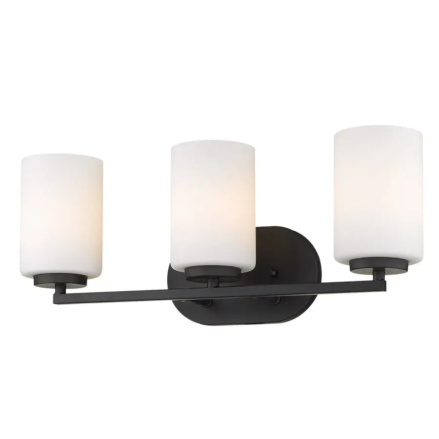 Golden Lighting Manhattan 3-Light Vanity in Matte Black - Image 1