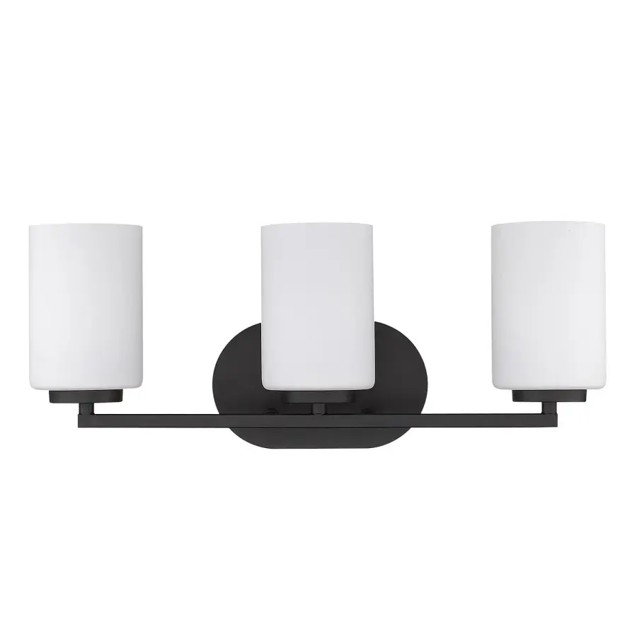 Golden Lighting Manhattan 3-Light Vanity in Matte Black - Image 4