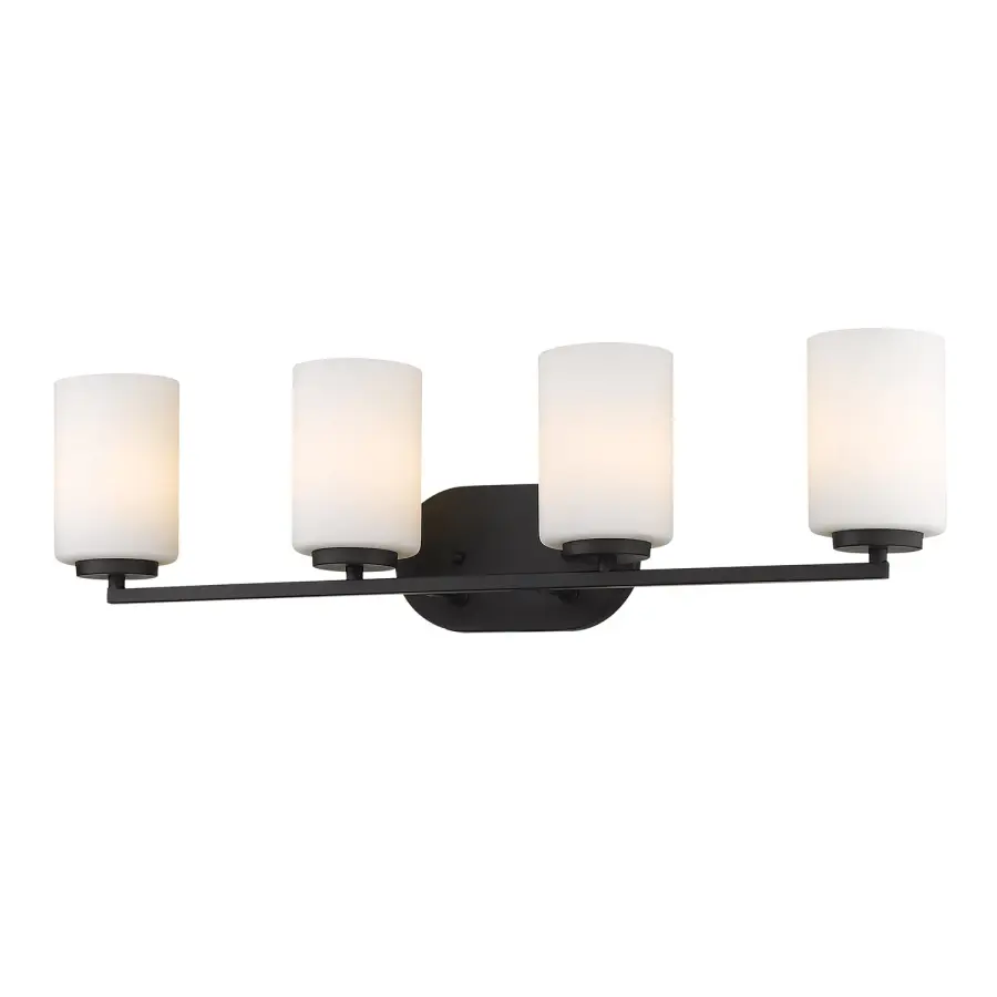 Golden Lighting Manhattan 4-Light Vanity in Matte Black - Image 3