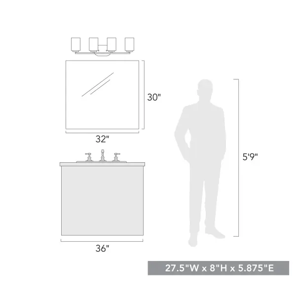 Golden Lighting Manhattan 4-Light Vanity in Matte Black - Image 4