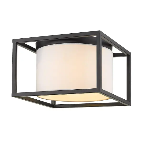 Golden Lighting Manhattan 2-Light Flush Mount in Matte Black - Image 1