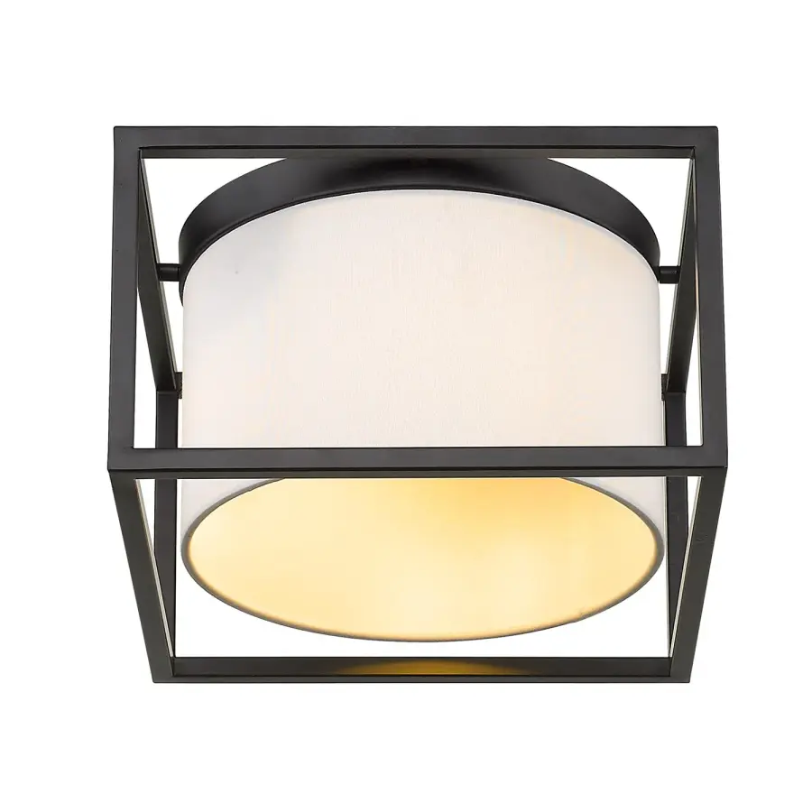 Golden Lighting Manhattan 2-Light Flush Mount in Matte Black - Image 4