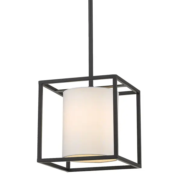 Golden Lighting Manhattan 1-Light Pendant in Matte Black - Image 1