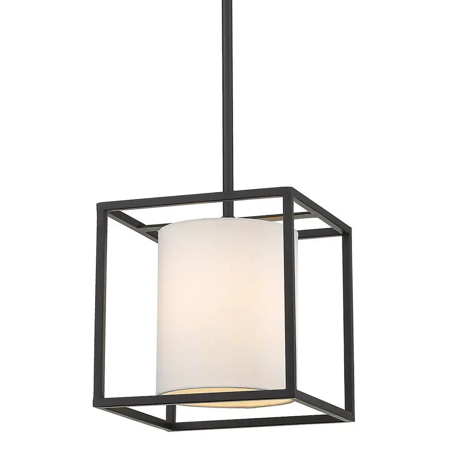 Golden Lighting Manhattan 1-Light Pendant in Matte Black - Image 1