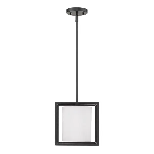 Golden Lighting Manhattan 1-Light Pendant in Matte Black - Image 3