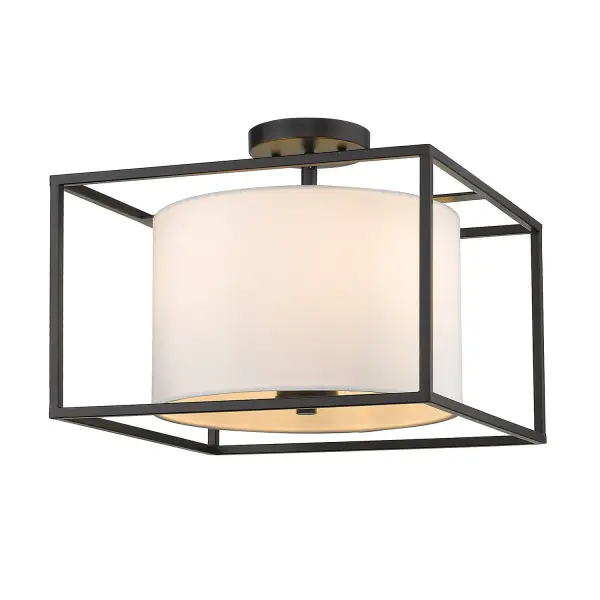 Golden Lighting Manhattan 3-Light Semi-Flush Mount in Matte Black - Image 1