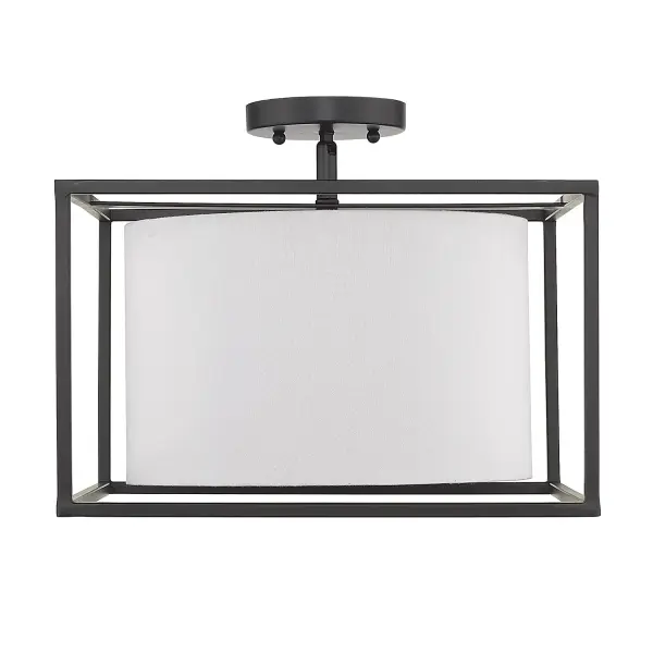 Golden Lighting Manhattan 3-Light Semi-Flush Mount in Matte Black - Image 2