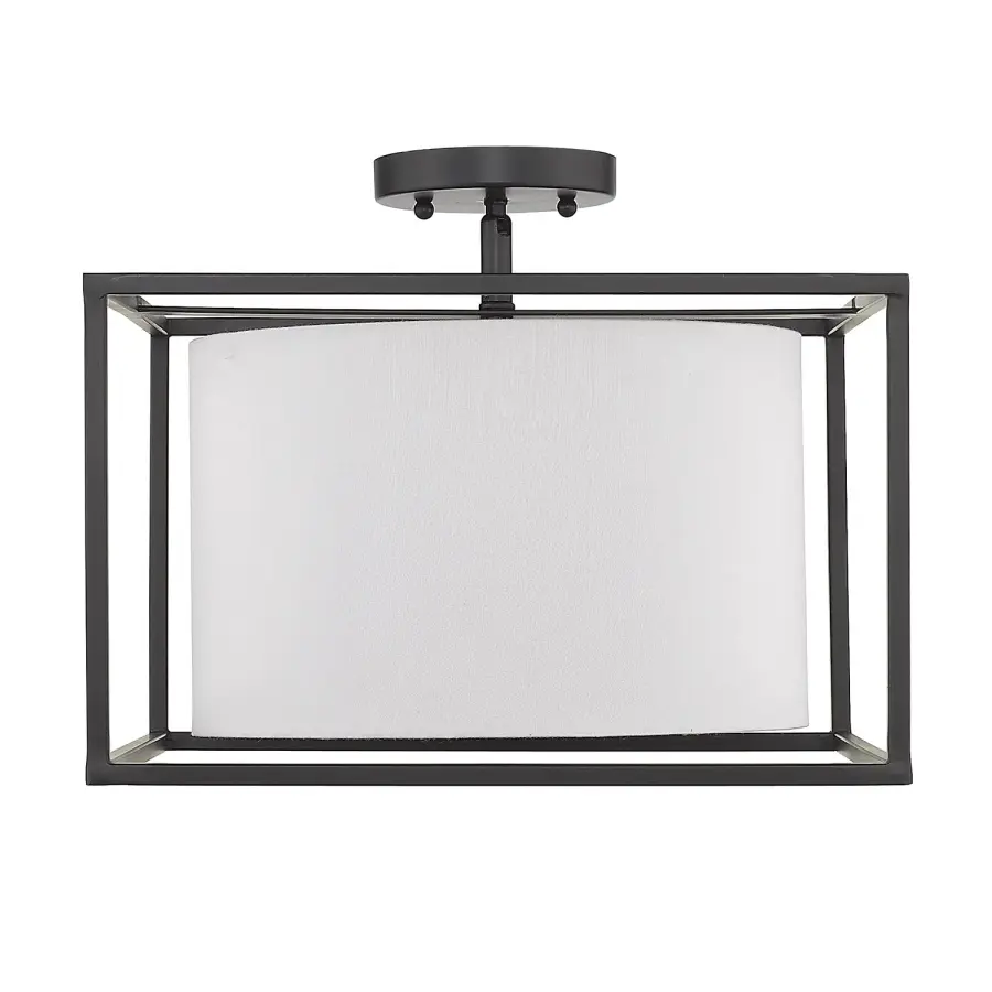 Golden Lighting Manhattan 3-Light Semi-Flush Mount in Matte Black - Image 2