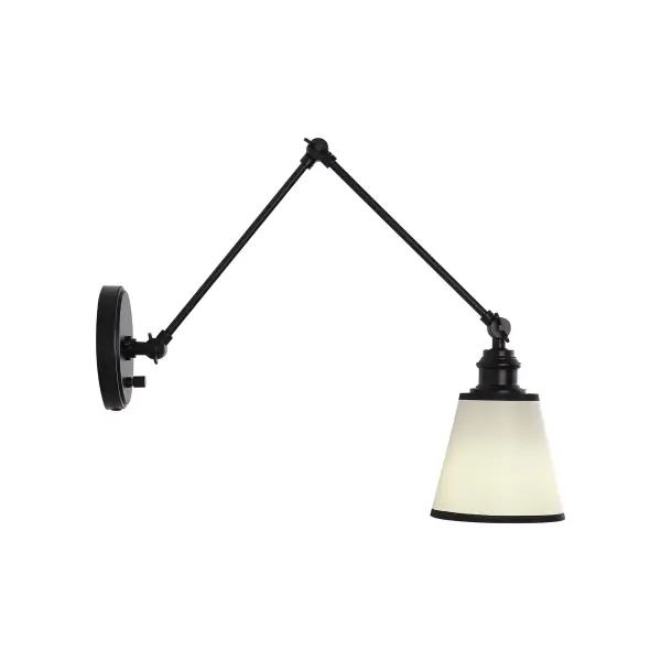Equinox 1-Light Swing Arm Wall Lamp with Black Trim Shade - Image 5