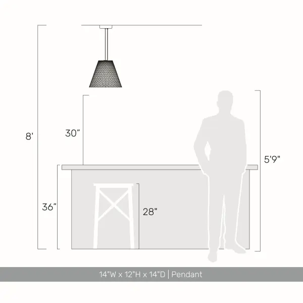 Golden Lighting Clarus 14" Integrated LED Pendant in Grey Cement - Image 7
