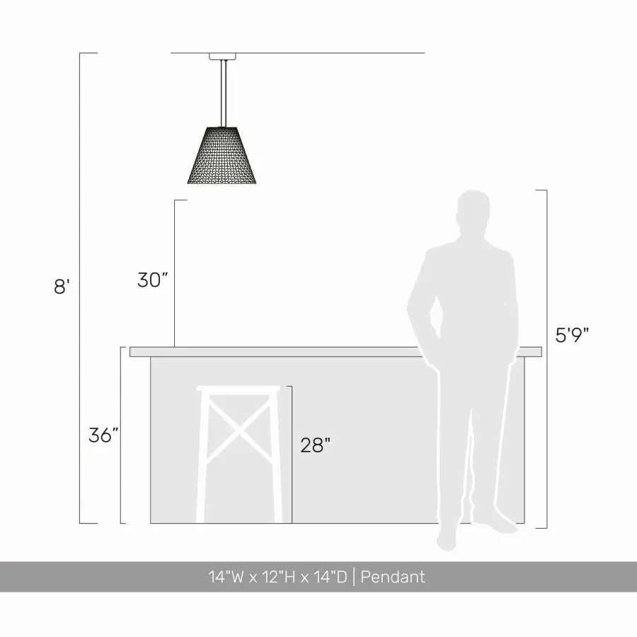 Golden Lighting Clarus 14" Integrated LED Pendant in Grey Cement - Image 7