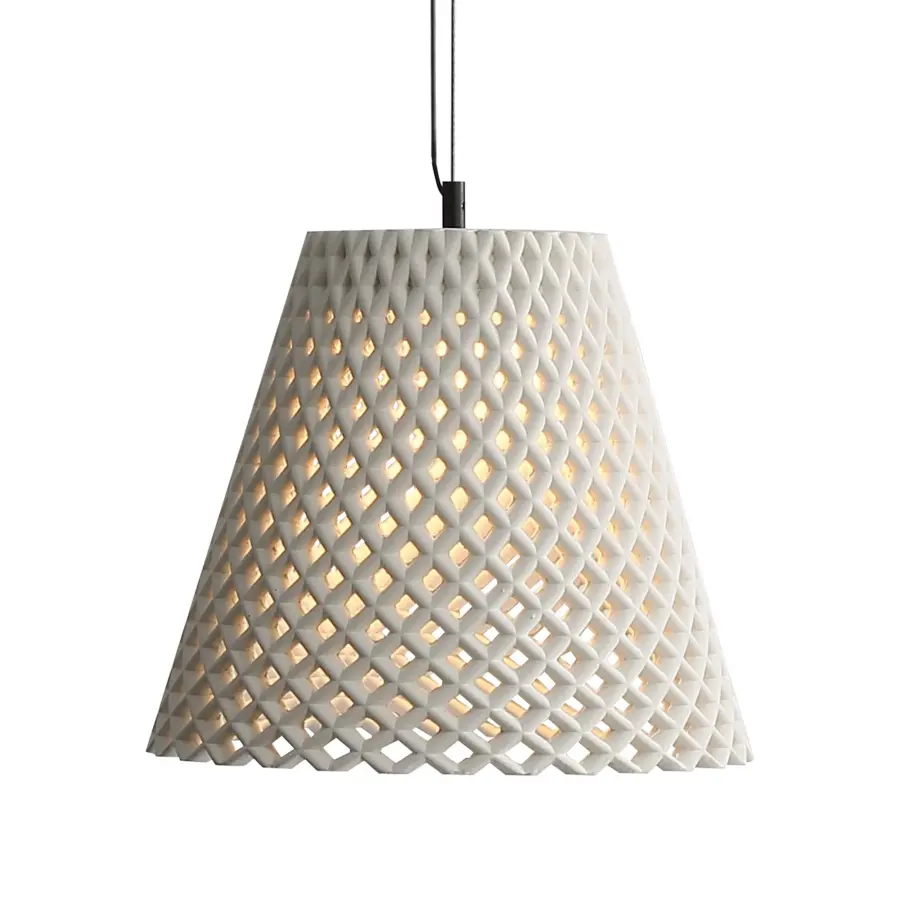 Golden Lighting Clarus 14" Integrated LED Pendant in White Sandstone Cement - Image 1