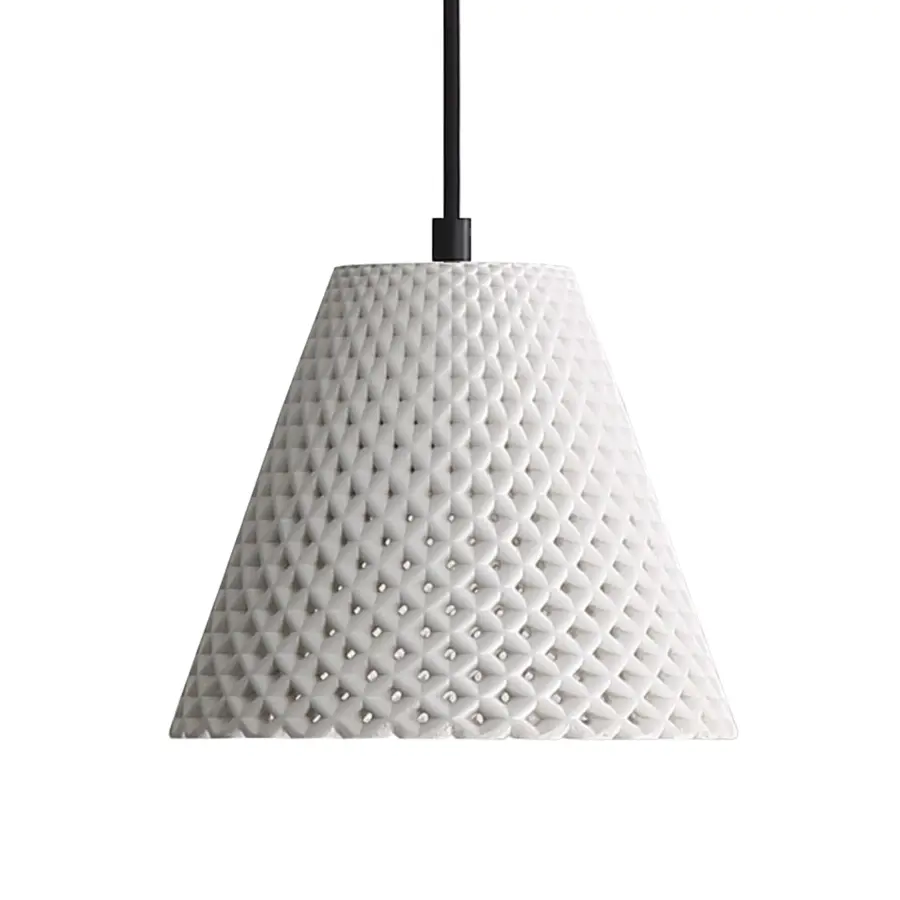 Golden Lighting Clarus 8" Integrated LED Pendant in White Sandstone Cement - Image 1