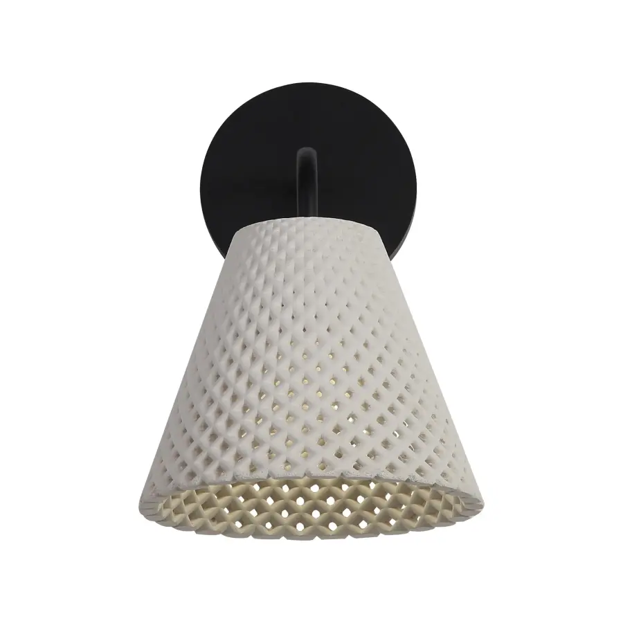 Golden Lighting Clarus Integrated LED Wall Sconce in White Sandstone Cement - Image 1