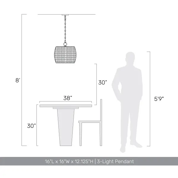Weavelight Three Light Pendant in Natural Black - Image 11