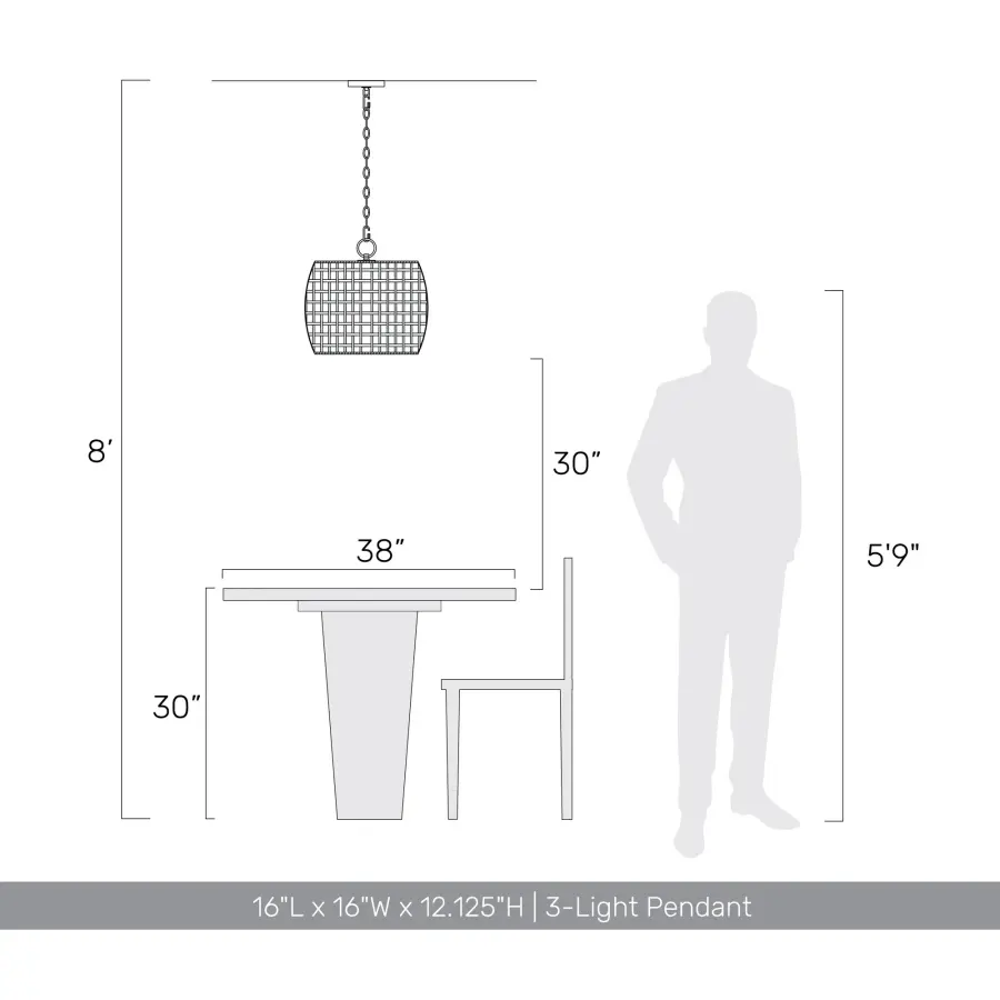 Weavelight Three Light Pendant in Natural Black - Image 11